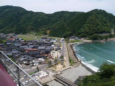 餘部鉄橋から餘部の集落を見ました